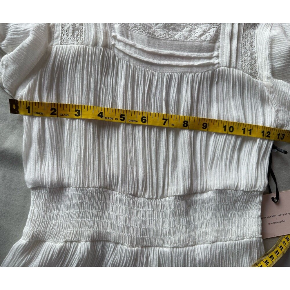 Love Squared Girls Size 8 White Dress Short Sleeve with Ruffle Detail NWT - Picture 6 of 9